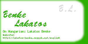 benke lakatos business card